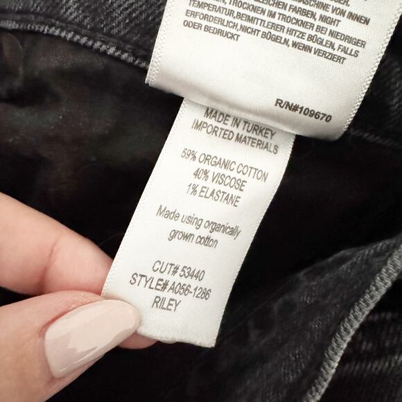 AGOLDE High Rise Riley Straight Leg Jeans Black 29 - Picture 11 of 12